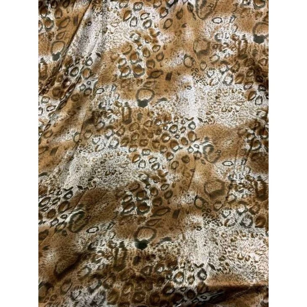 3 Yards - Animal Print - Faux Silk Charmeuse Satin Fabric